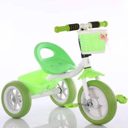 Biciclete, trotinete, triciclete - Tricicleta copii cu roti EVA si cosulet depozitare – XEL578 Verde