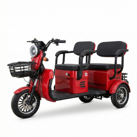 Fără permis - Tricicletă Electrică V6 1800W, 72V 20Ah – Fără Permis, 2 Locuri, Autonomie 80 km, Spațiu Generos Depozitare