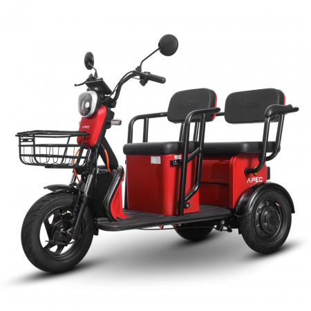 Fără permis - Tricicleta electrica, Volta APM5, 1000W, 25 km/H,  60V, 20 AH, Autonomie pana la 40 km, rosu, fara permis