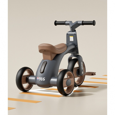 Tricicleta pentru Copii, Flippy, Exercitiu de Echilibru, pentru 1-6 Ani, Functie de Lumini si Sunete, cu Pedale, din Plastic, Roti Gonflabile, Greutate Portanta 60 kg, 57 x 36 x 47 cm, Gri [3]