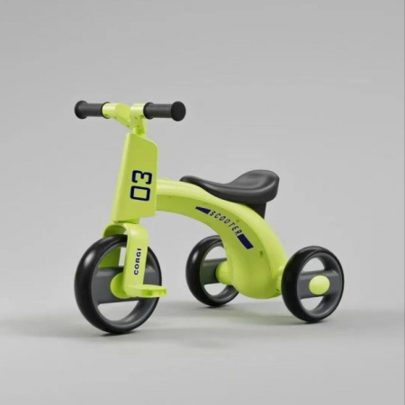 Tricicleta pentru Copii, Flippy, Exercitiu de Echilibru, pentru 1-6 Ani, Functie de Lumini si Sunete, cu Pedale, din Plastic, Roti Gonflabile, Greutate Portanta 60 kg, 57 x 36 x 47 cm, Verde [4]