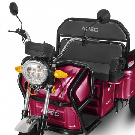Triciclu electric 1000 W, Voltarom APT4 Fara permis, 60V, 20Ah, 25 Km/h, Rosu, Autonomie 41Km [2]