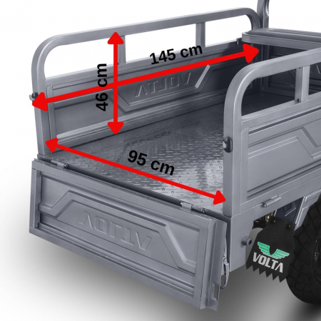 Triciclu electric 3900W, Voltarom VT5 Fara permis, 72V, 60Ah, 25 Km/h, Gri, Autonomie 70Km, cu cabina deschisa [9]