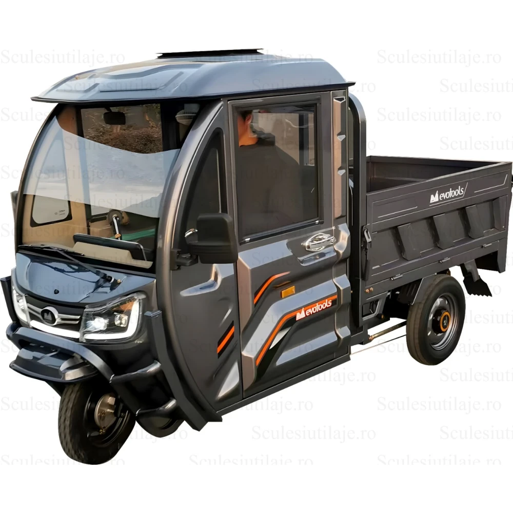 Fără permis - Triciclu Electric Evotools Cargo Cabina Inchisa  TRCB1500 , 1500 W, autonomie 60 km
