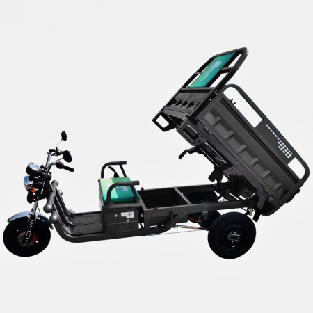 Cu permis - Triciclu electric Cargo 500 EEC 1600W, 60V/20AH, cu permis, 43 km/h, autonomie 20/40 km, bena basculabila