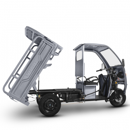 Triciclu Electric, Voltarom Hercules, FARA Permis, Tuk Tuk, Cu Cabină Motor 3900W, 72V, 120Ah, pana la 120Km autonomie, Gri [7]