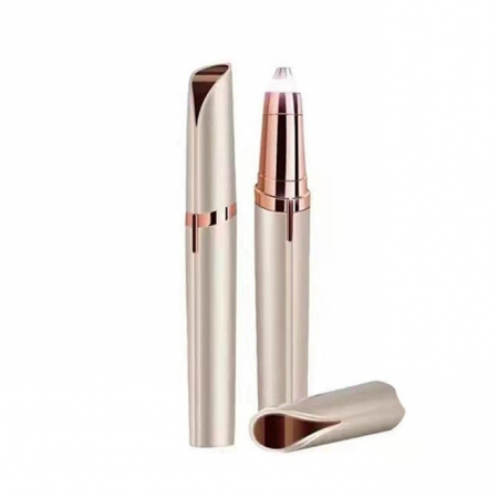 Sub 99 Lei - Trimmer Facial, Flippy, pentru Sprancene, Incarcare USB, 1.5 x 13 cm, din ABS, Sampanie
