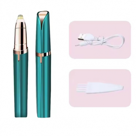 Trimmer Facial, Flippy, pentru Sprancene, Incarcare USB, 1.5 x 13 cm, din ABS, Verde [2]