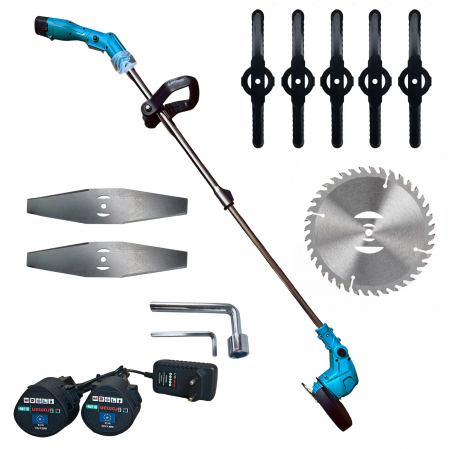 Trimmere electrice și cu acumulator - Lichidare de stoc Trimmer (motocoasa electrica ) BROMAN , 2 acumulatori 24 V, 8 accesorii incluse