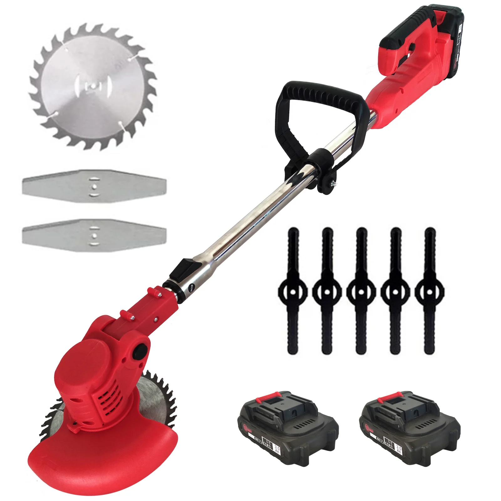 Gradina - Trimmer (motocoasa electrica ) DDT, 2 acumulatori 24V , rosu, 3 Ah