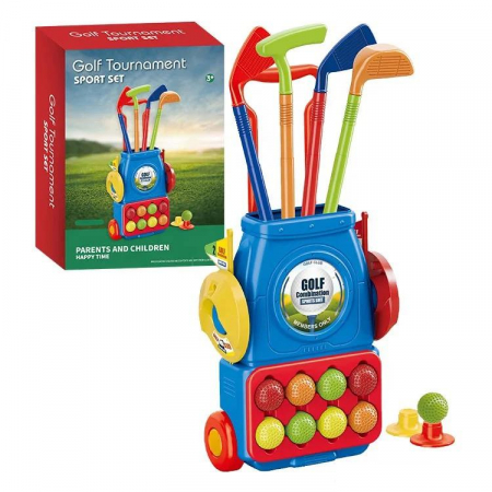 Sub 99 Lei - Troler de golf pentru copii cu 4 crose si accesorii