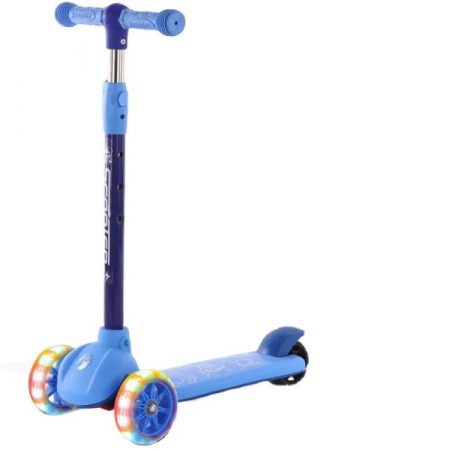 Biciclete, trotinete, triciclete - Trotinetă pentru copii cu 3 roți și lumini LED – Distracție și siguranță în mișcare - Model 801 Albastru