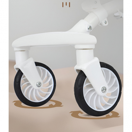Lichidare Trotineta Tip Carucior pentru Copii 7in1, Flippy, Pliabila, Ghidon Reglabil, Parti Detasabile, Lumini LED, Muzica, Suport pentru picioare, Alb [5]