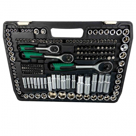 Trusa de 216 piese, crom vanadiu, biti si tubulare + Manusi [2]