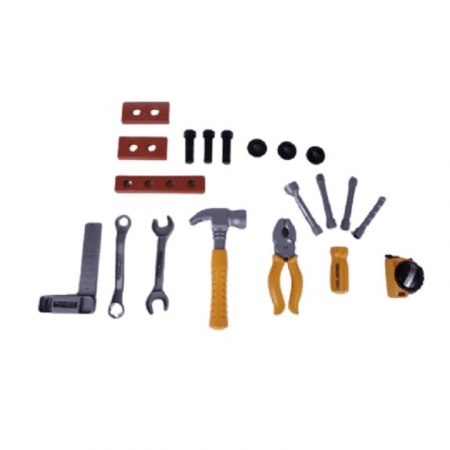 Trusa Scule si Unelte de Jucarie pentru Copii, Flippy, 19 Piese Material Plastic, Interactiv, +3 Ani, 27.5x15.5x13 cm, Gri/Portocaliu [4]