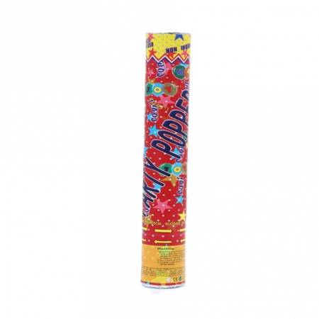 Articole petrecere - Tub de Confetii, Flippy, Party Popper, 60x5 cm, Confetii Inimioare si Stelute din Aluminiu, Multicolor