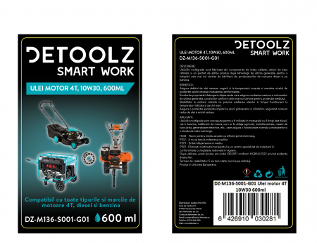 Drujbe - Lichidare Ulei pentru  motoarele in 4T 10W30 600ml