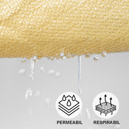 Umbrar/prelata de soare patrata din PE, MESTERINO PE1800404 4 m X 4 m, densitate 180g/mp, culoare bej, protectie UV [2]