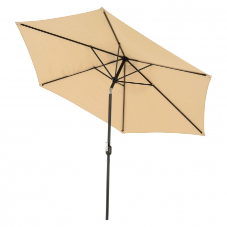 Umbrela rotunda de soare Flippy pentru terasa, diametru 2.70 m, inclinare, manivela, crem [1]