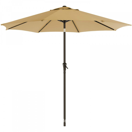 Gradina - Umbrela rotunda de soare Flippy pentru terasa, diametru 2.70 m, inclinare, manivela, crem