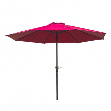 Gradina - Umbrela rotunda de soare Flippy pentru terasa, diametru 2.70 m, manivela, rosu