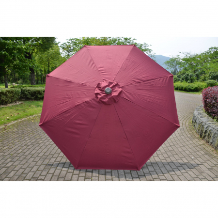 Umbrela rotunda de soare Flippy pentru terasa, diametru 2.70 m, manivela, rosu [1]