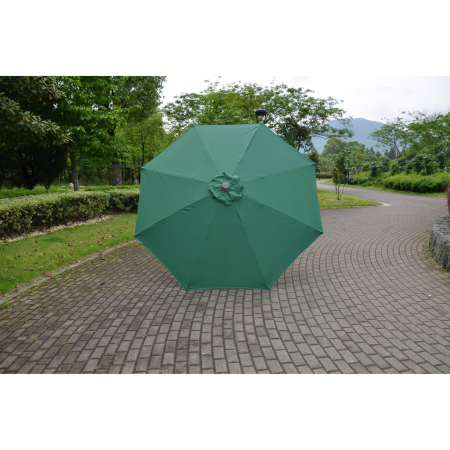 Umbrela Rotunda de Soare pentru Terasa sau Gradina, Flippy, Diametru 2.70 m, Inaltime 2.80 m, 9 Brate, Manivela, Diametru Tija 35 mm, Inclinare, Verde [1]