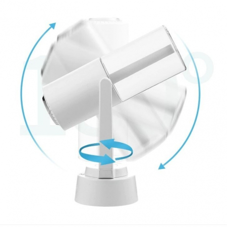 Umidificator si Purificator aer ultrasonic portabil, rezervor 200ml, cu ioni negativi, LED 7 culori, rotatie 360 grade, Alb [4]