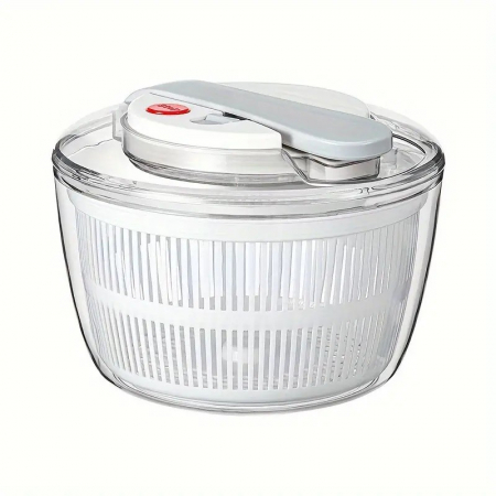 Ustensile de bucatarie - Uscator Manual pentru Salata si Verdeturi, Flippy, Plastic, 16x15x21 cm, Capacitate 3L, Alb