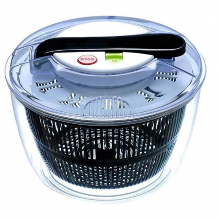 Pentru Casa si Camping - Uscator Manual pentru Salata si Verdeturi, Flippy, Plastic, 20x20x25 cm, Capacitate 5L, Negru