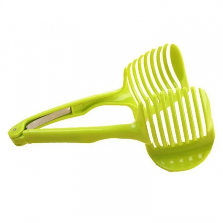Ustensile de bucatarie - Ustenisla de bucatarie tip cleste pentru feliat fructe si legume Flippy, material ABS, 8 x 18.5 cm, verde