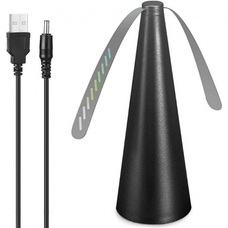 Ventilatoare - Ventilator Exterior, Flippy, Repelent pentru Muste/Tantari, Cablu USB, Slot Baterii, 9 x 9 x 20 cm, Negru