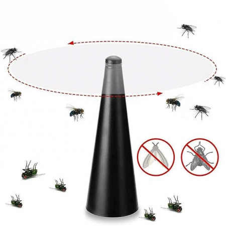 Ventilator Exterior, Flippy, Repelent pentru Muste/Tantari, Cablu USB, Slot Baterii, 9 x 9 x 20 cm, Negru [8]