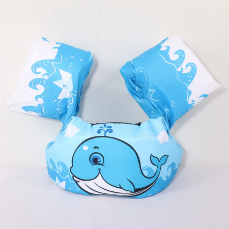 Vesta de salvare pentru copii cu aripioare de inot, Flippy, Albastru, Model balena [2]