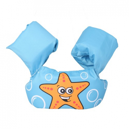 Vesta de salvare pentru copii cu aripioare de inot, Flippy, Albastru, Model stea de mare [3]