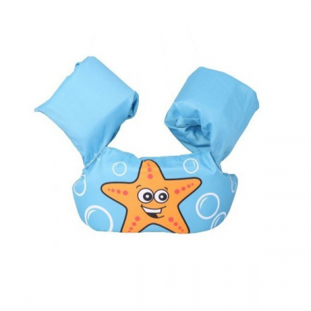 Jucarii, Copii & Bebe - Vesta de salvare pentru copii cu aripioare de inot, Flippy, Albastru, Model stea de mare