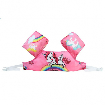 Vesta de salvare pentru copii cu aripioare de inot, Flippy, Roz, Model unicorn [3]