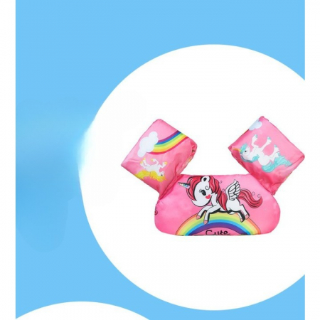 Vesta de salvare pentru copii cu aripioare de inot, Flippy, Roz, Model unicorn [1]