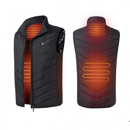 Vesta Inteligenta Incalzita, Flippy, Unisex, 2 Zone de Incalzire, Umplutura Bumbac, 3 Trepte de Temperatura, Incarcare USB, Negru, sub 100 kg, Marime S [5]
