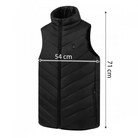 Vesta Inteligenta Incalzita, Flippy, Unisex, 2 Zone de Incalzire, Umplutura Bumbac, 3 Trepte de Temperatura, Incarcare USB, Negru, sub 100 kg, Marime S [6]
