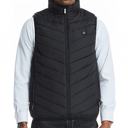 Lichidare Vesta Inteligenta Incalzita, Flippy, Unisex, 2 Zone de Incalzire, Umplutura Bumbac, 3 Trepte de Temperatura, Incarcare USB, Negru, sub 100 kg, Marime S [3]