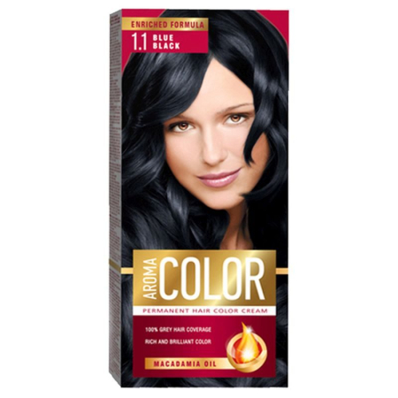 Sub 99 Lei - Vopsea pentru Par, Aroma Color, 1/1 Blue Black