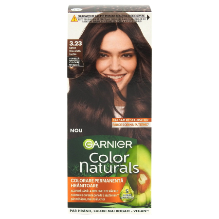 Sub 99 Lei - Vopsea pentru Par, Garnier Color Naturals, 3.23 Saten Ciocolatiu Inchis