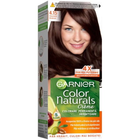 Sub 99 Lei - Vopsea pentru Par, Garnier Color Naturals, 4/15 Ciocolata Amaruie