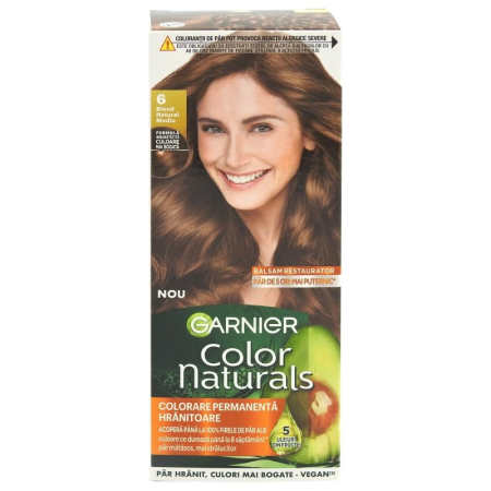 Sub 99 Lei - Vopsea pentru Par, Garnier Color Naturals, 6 Blond Natural Mediu