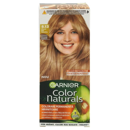 Sub 99 Lei - Vopsea pentru Par, Garnier Color Naturals, 8.13 Blond Bej Deschis