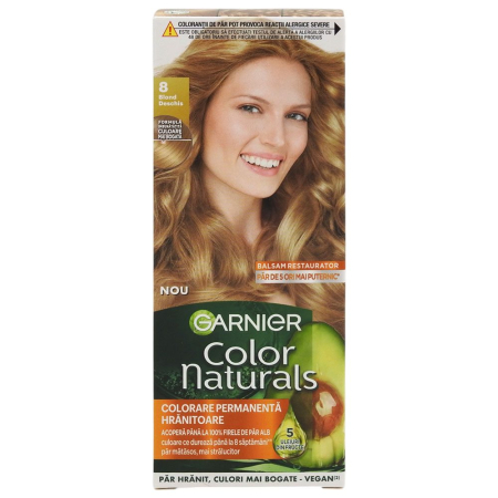 Îngrijire personală și cosmetice - Vopsea pentru Par, Garnier Color Naturals, 8 Blond Deschis
