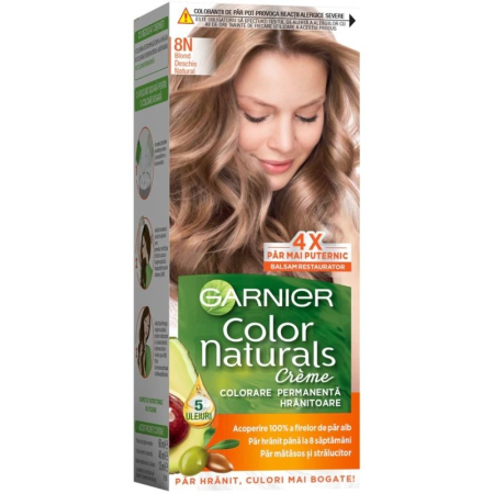 Sub 99 Lei - Vopsea pentru Par, Garnier Color Naturals, 8N Blond Deschis Natural