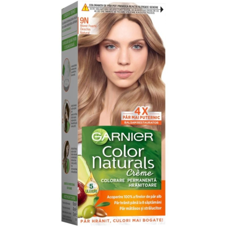 Sub 99 Lei - Vopsea pentru Par, Garnier Color Naturals, 9N Blond Foarte Deschis Natural
