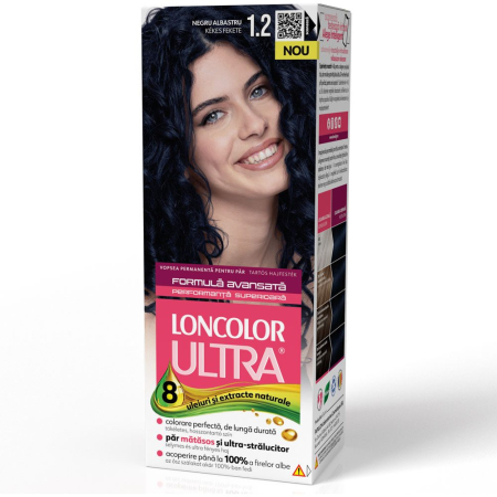 Sub 99 Lei - Vopsea pentru Par, Loncolor Ultra, 1/2 Negru Albastru
